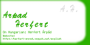 arpad herfert business card